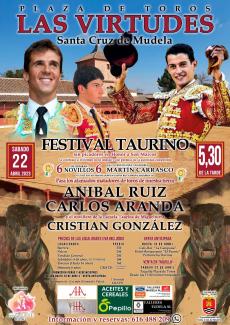 Cartel del festival taurino en Las Virtudes de Santa Cruz de Mudela
