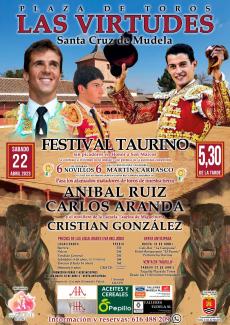 Cartel del festival taurino en Las Virtudes de Santa Cruz de Mudela