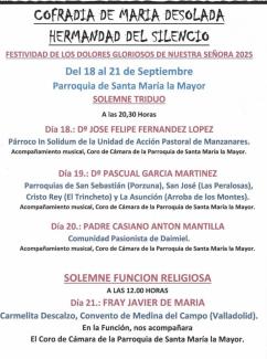 Triduo de la festividad de los Dolores Gloriosos. Cartel