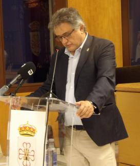 El alcalde durante su intervención.