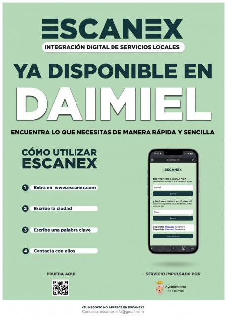 Cartel con instrucciones para usar Escanex