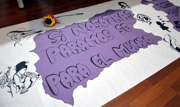 Cartel para la concentración del 8 de marzo, elaborado por Sara Pareja