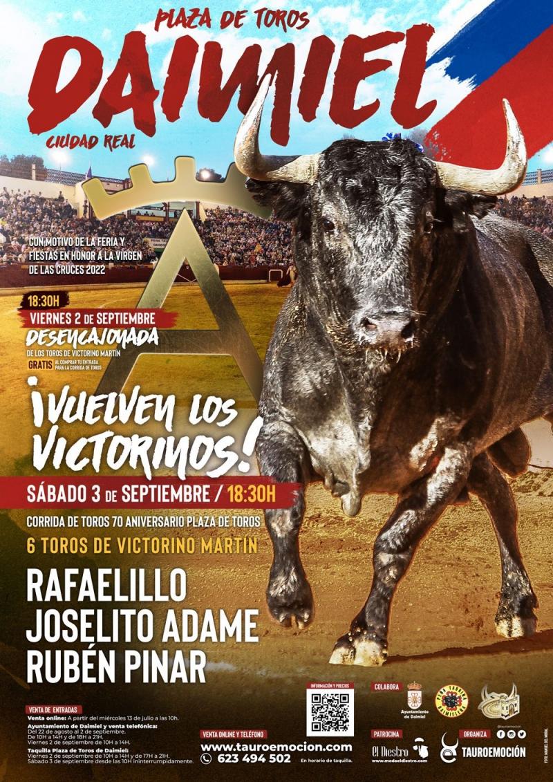 cartel corrida toros Daimiel 2022