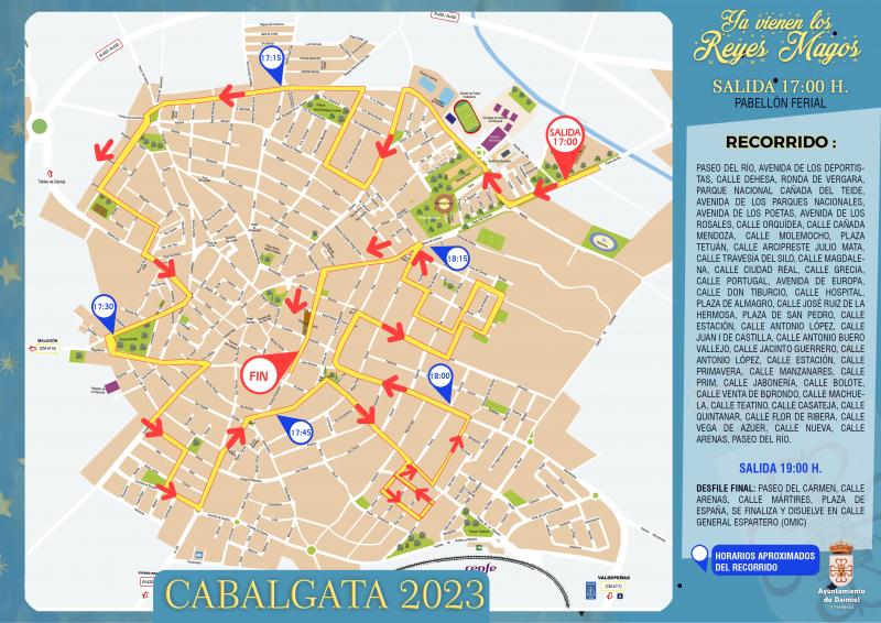 Plano recorrido cabalgata 2023