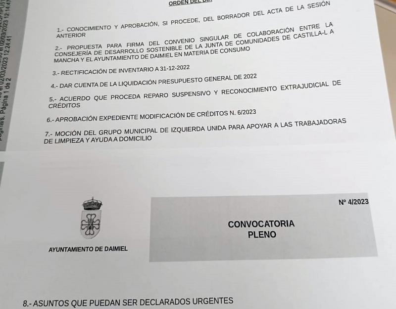 convocatoria pleno marzo 2023