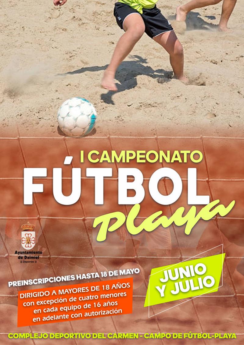 Cartel campeonato de futbol playa