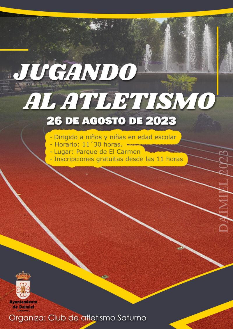 Cartel Jugando al atletismo