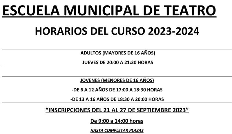 Horarios teatro 23