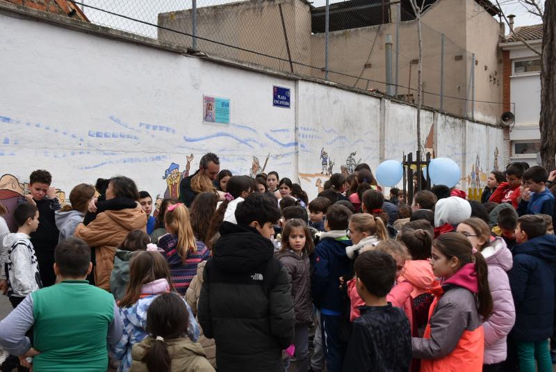 Durante el acto en el colegio 