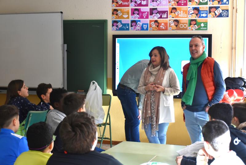 Durante la charla en el aula 