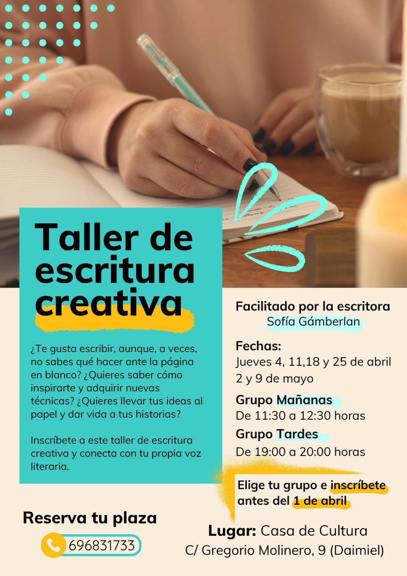 Cartel taller escritura creativa