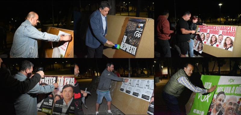 Comienza la campaña electoral para el 9J. Pegada de carteles 
