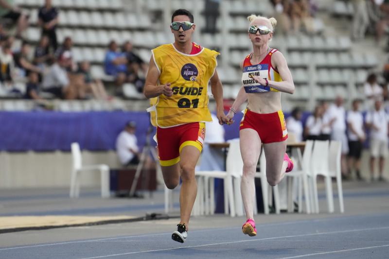 Diaz del Campo y Bergés durante el campeonato del mundo de atletismo