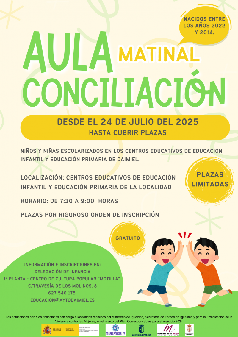Cartel aula matinal de conciliación