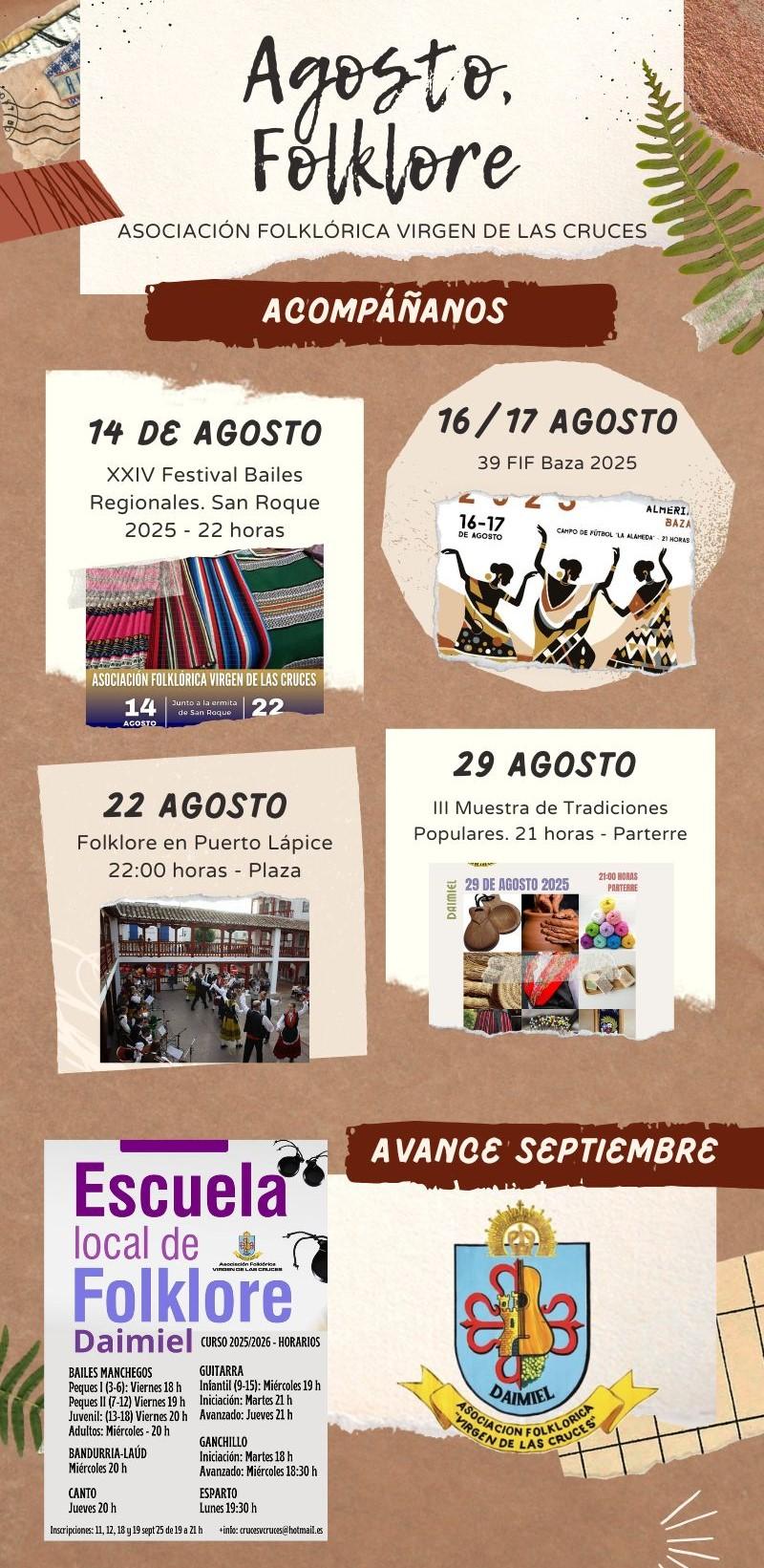 Cartel actividades agosto asociación