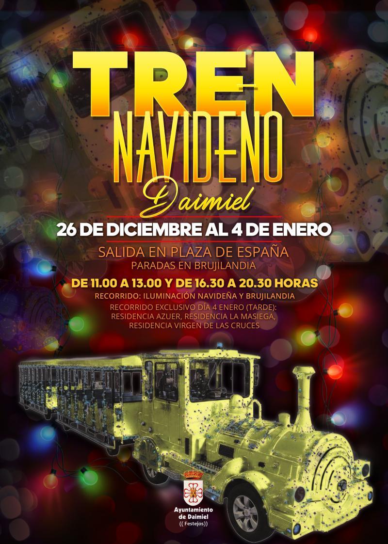 Cartel tren navideño 2025