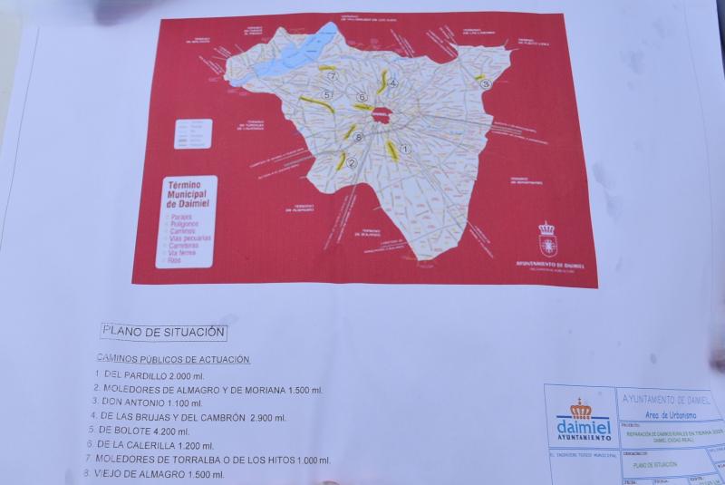 Mapa con los caminos públicos en los que se está actuando