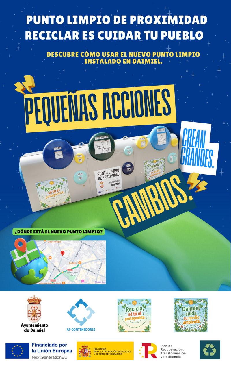 Cartel punto limpio proximidad