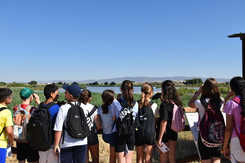 Durante la actividad en la laguna de Navaseca 