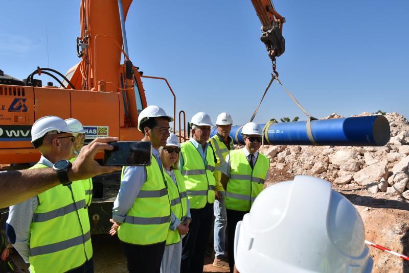 Durante la visita a las obras 