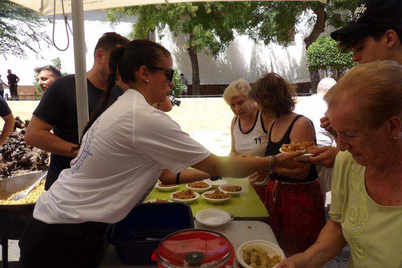 Durante las migas 