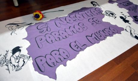 Cartel para la concentración del 8 de marzo, elaborado por Sara Pareja