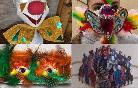 Algunos diseños de mascarillas higiénicas para el concurso de Festejos