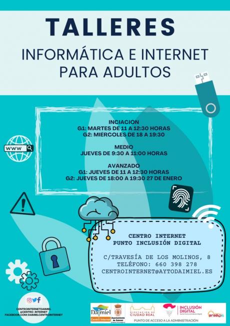 Taller informatica e internet adultos - Cartel