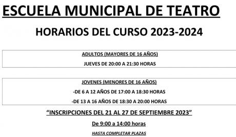 Horarios teatro 23