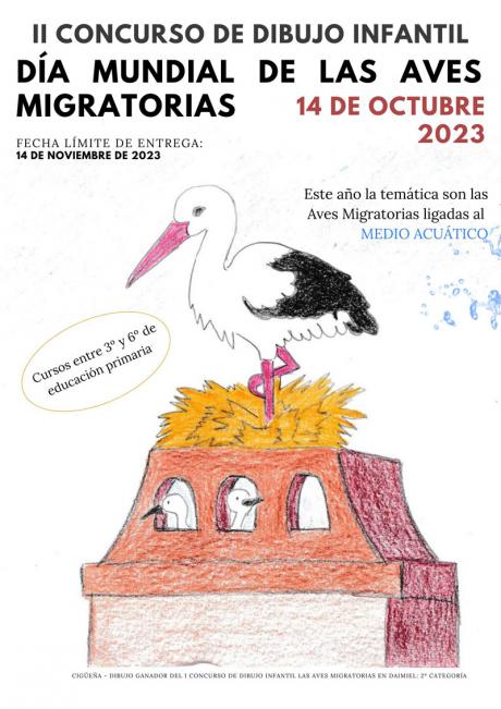 Cartel concurso dibujo aves migratorias