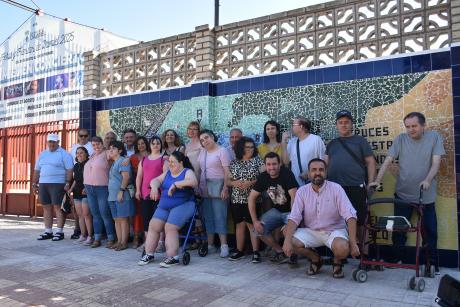 En la inauguración del mosaico, hoy viernes