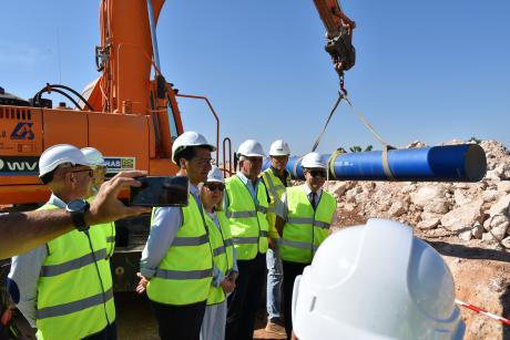 Durante la visita a las obras 