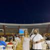 Román Ortega y Mari Cruces Pozuelo al inicio del cine de verano