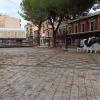 Estado de la plaza de España tras la tormenta