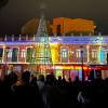 Vídeo mapping en la Plaza de España.