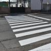 Paso de peatones recién pintado
