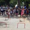 Jugando al atletismo. Foto de archivo. 
